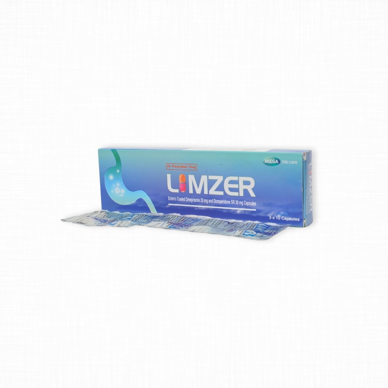 Limzer (Omeprazole+Domperidone) Caps 20mg/30mg 30"s | Scab Pharmacy Limited